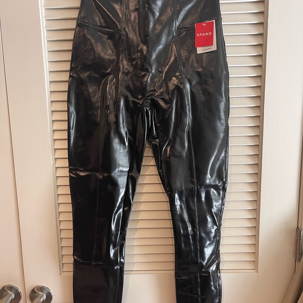 Faux Spanx Patten Leather Leggings